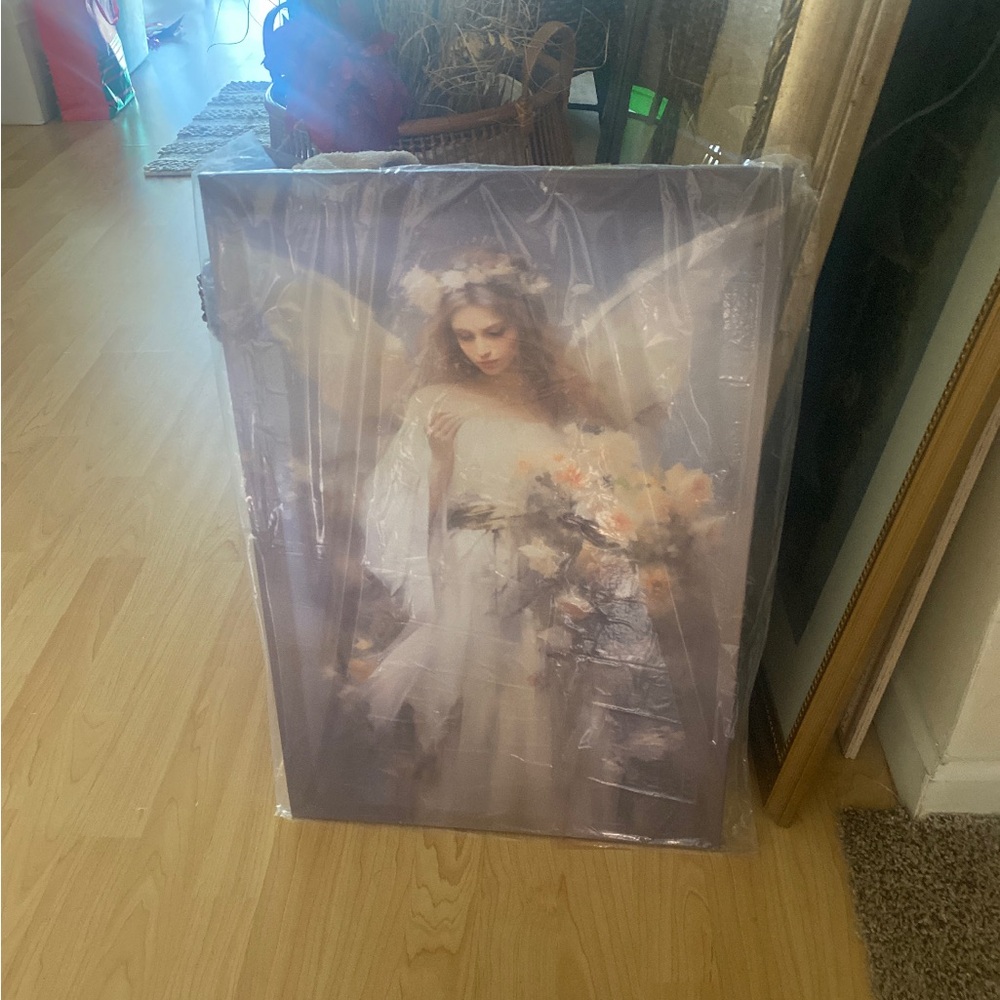 Beautiful angel-themed canvas art piece